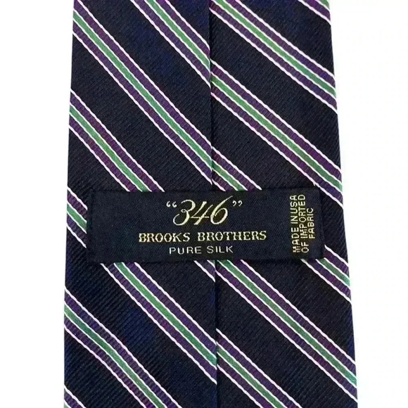 Brooks Brothers 346‎ 100%  Silk Striped Necktie Formal Work Wear Business - Picture 3 of 6